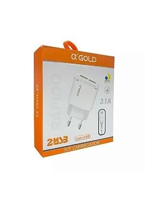 CARREGADOR V8 AGOLD CA01-8 2 USB 3.1A