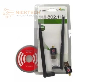 ADAPTADOR WIFI COM ANTENA USB 2.0 WIRELESS 802.IIN (R#)