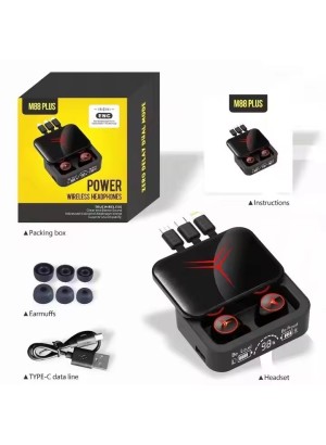 FONE DE OUVIDO BLUETOOTH 2 EM 1 M88 PLUS