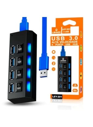 HUB USB 3.0 4 PORTAS LEHMOX LEY-201 (R#)