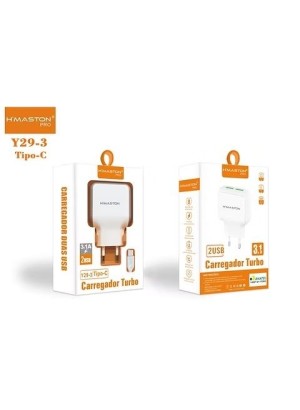 CARREGADOR TIPO C 3.1A 2USB Y29-3 (R#)