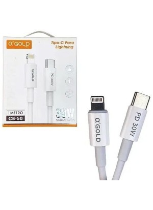CABO TIPO C PARA LIGHNING  A GOLD CB-50 30W (R#)