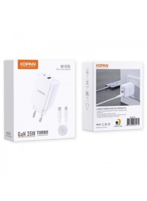 CARREGADOR TURBO 35W CABO TIPO C PARA IPHONE KN-671CL (R#)