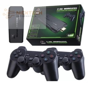 Game Stick 10mi Jogos  2 Controles Sem Fio Console Portatil