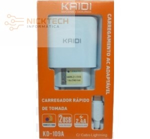 CARREGADOR KAIDI IPHONE 2.4A KD-109A