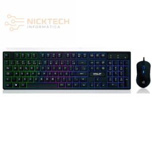 KIT TECLADO E MOUSE GAMER COM FIO USB KNUP KP-TE118