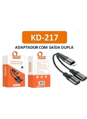 ADAPTADOR OTG LIGHTNING PARA LIGHTNING DUPLO KAIDI KD-217