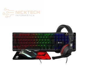 KIT GAMER STARTER TECLADO+MOUSE+FONE+MOUSEPAD EG-54 EVOLUT